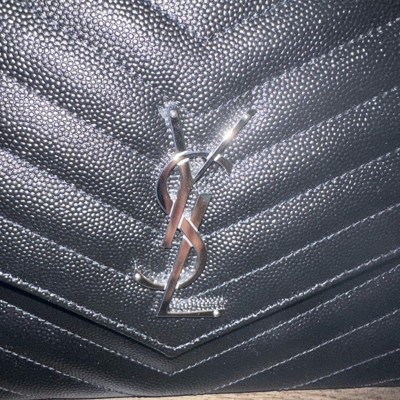 NWT Yves Saint Laurent Cassandra Monogram Matelasse Quilted Leather Clutch Black - Picture 7 of 7